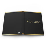 Motivate journal/Hardcover Journal Matte/ black and gold journal/ Journal gift