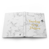 Travel is my passion journal/Hardcover Journal Matte/ Marble journal/ Travel journal/ Journal gift