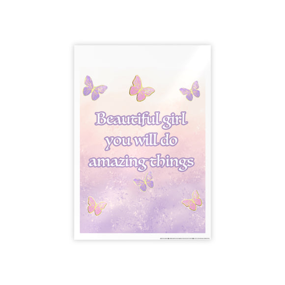 Butterfly Glossy Poster/ Beautiful girl butterflies